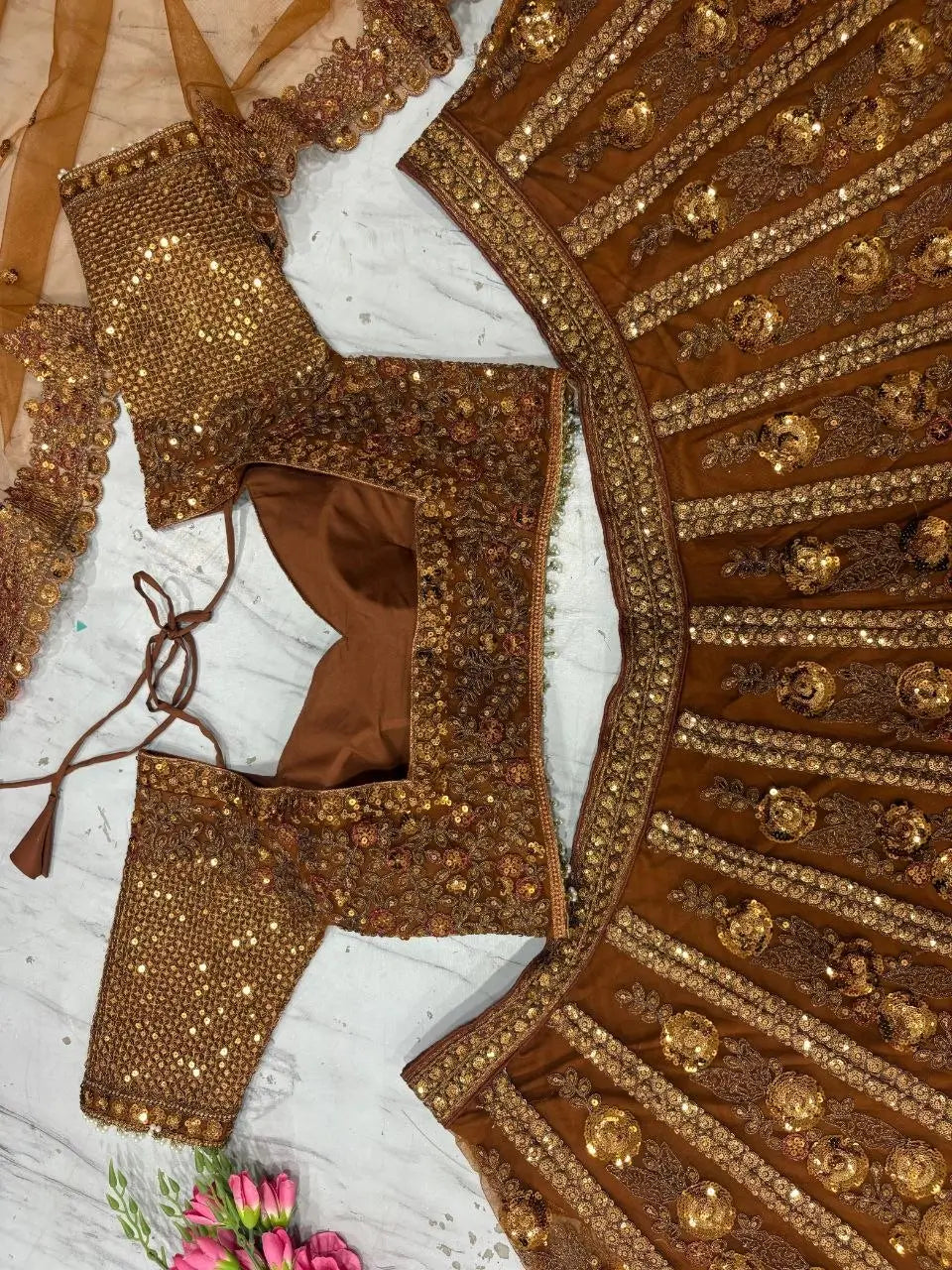 Butterfly Net Bridal Lehenga with Heavy Glass Sequins for Weddings Receptions and Festive Party Wear