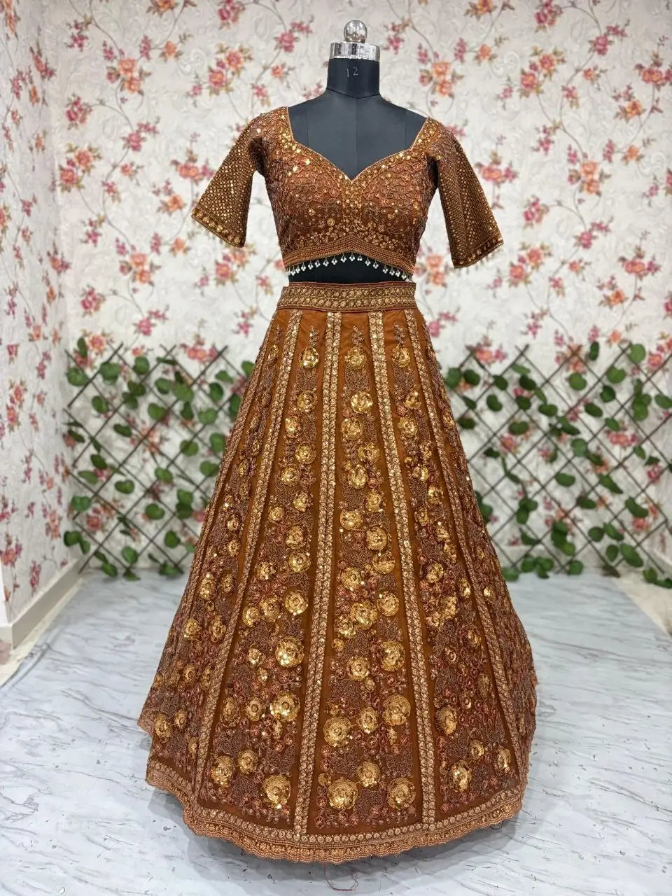 Butterfly Net Bridal Lehenga with Heavy Glass Sequins for Weddings Receptions and Festive Party Wear