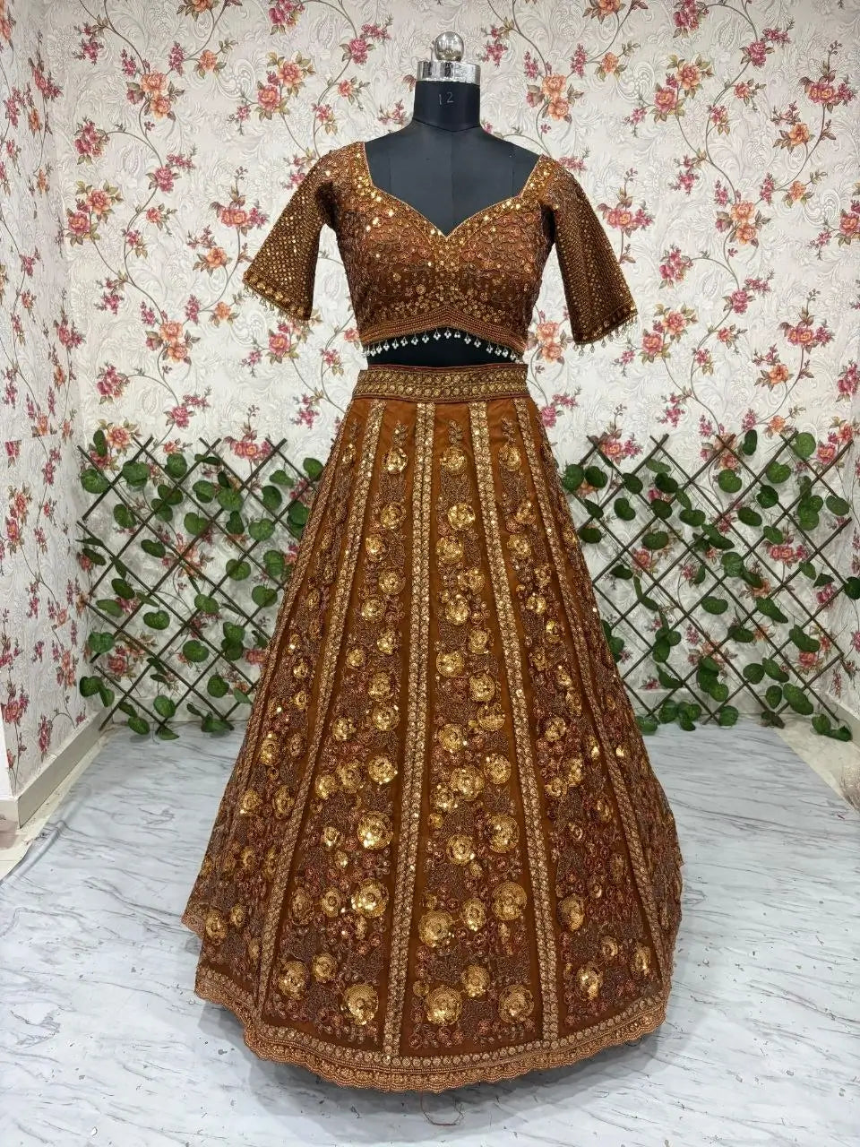 Butterfly Net Bridal Lehenga with Heavy Glass Sequins for Weddings Receptions and Festive Party Wear