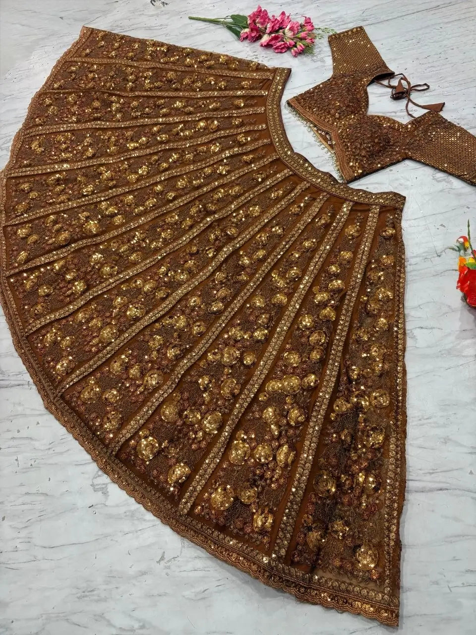 Butterfly Net Bridal Lehenga with Heavy Glass Sequins for Weddings Receptions and Festive Party Wear