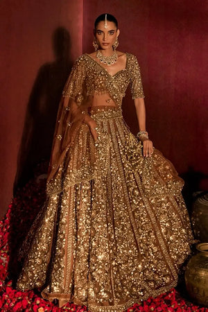 Butterfly Net Bridal Lehenga with Heavy Glass Sequins for Weddings Receptions and Festive Party Wear