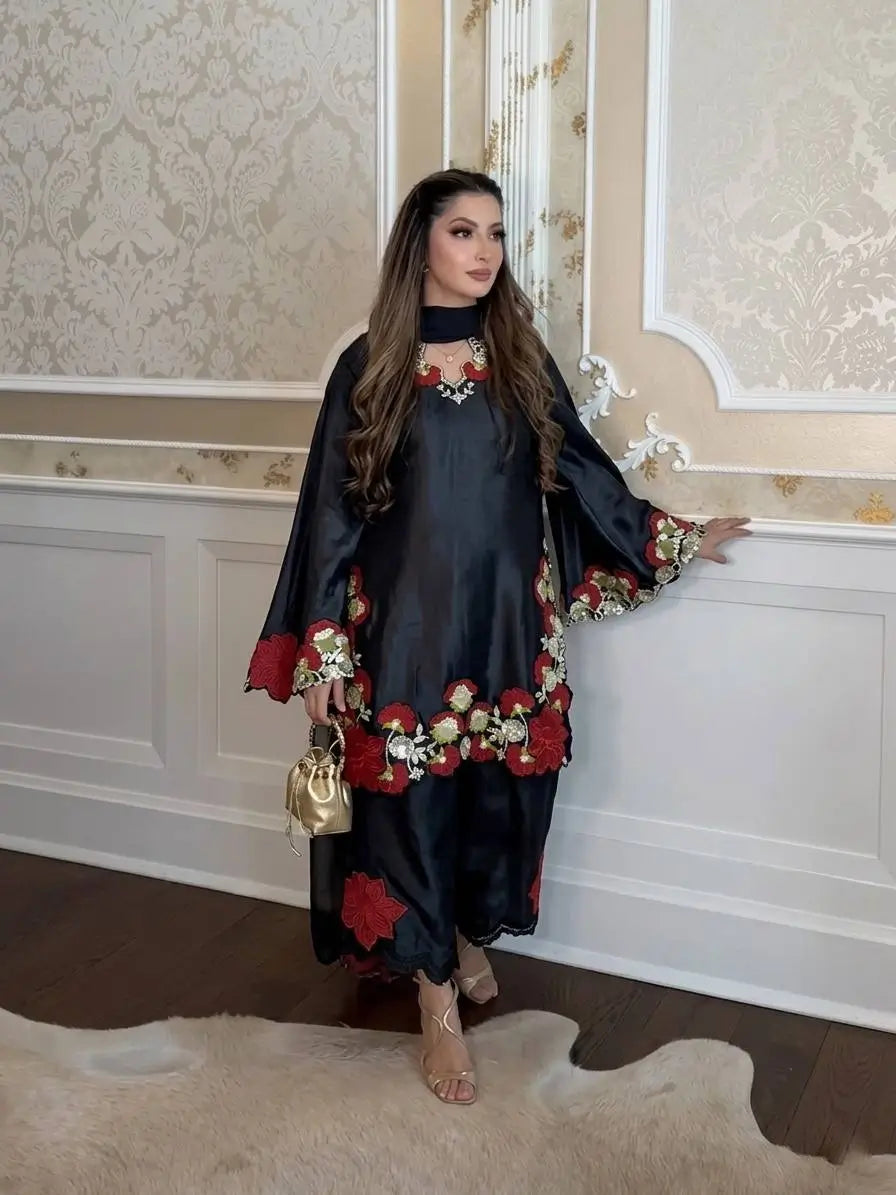 Champagne Applique Kurta Set