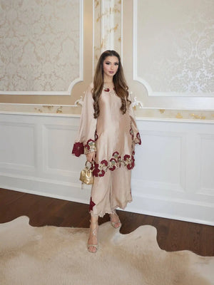 Champagne Applique Kurta Set