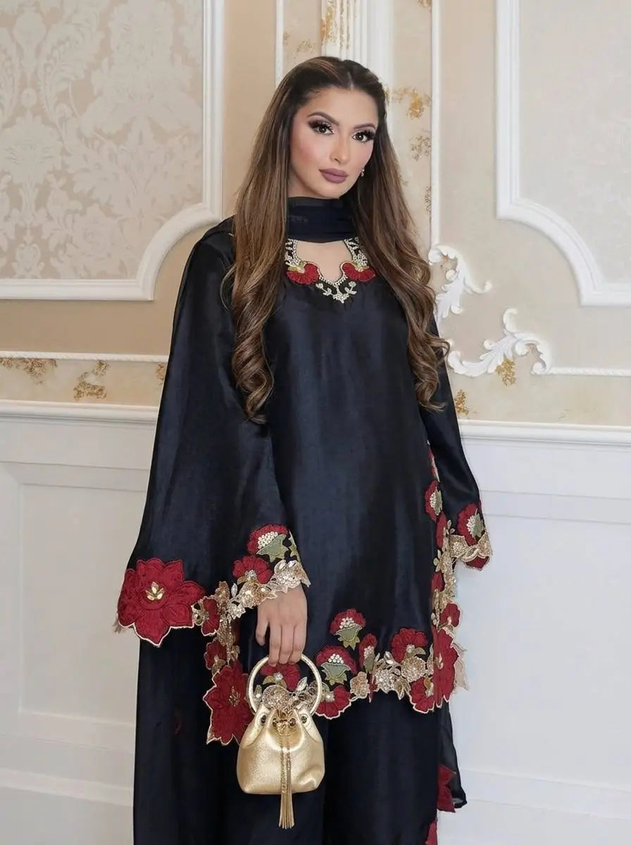 Champagne Applique Kurta Set