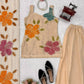 Champagne Beige Floral Sequin Palazzo Suit Set with Organza Dupatta