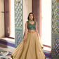 Champagne Fendi Lehenga with Teal Blouse