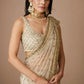 Champagne Gold Butterfly Net Saree with Sequins Dori Embroidery & Mono Benglory Blouse