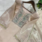Champagne Organza Silk Embroidered Kurta Pant Dupatta Set for Festive and Elegant Occasions