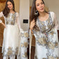 Champagne Organza Silk Embroidered Kurta Pant Dupatta Set for Festive and Elegant Occasions