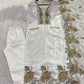 Champagne Organza Silk Embroidered Kurta Pant Dupatta Set for Festive and Elegant Occasions