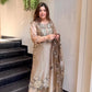 Champagne Organza Silk Embroidered Kurta Pant Dupatta Set for Festive and Elegant Occasions