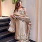Champagne Organza Silk Embroidered Kurta Pant Dupatta Set for Festive and Elegant Occasions