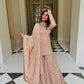 Champagne Peach Silk Sequins Embroidered Sharara Suit for Wedding & Festive Wear