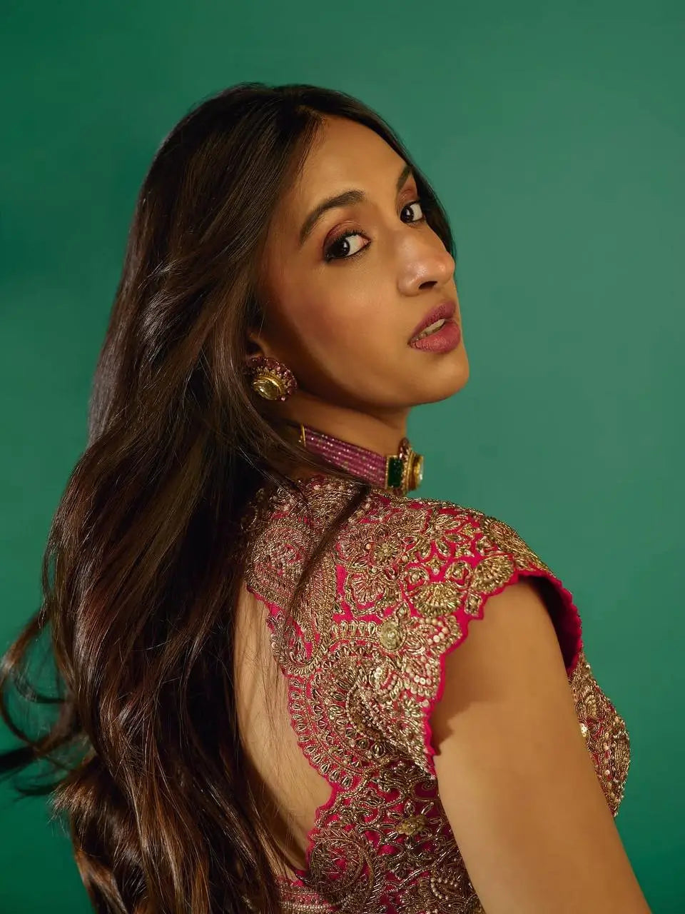Champagne Rani Border Saree