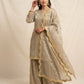 Champagne Shimmer Silk Suit