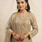 Champagne Shimmer Silk Suit