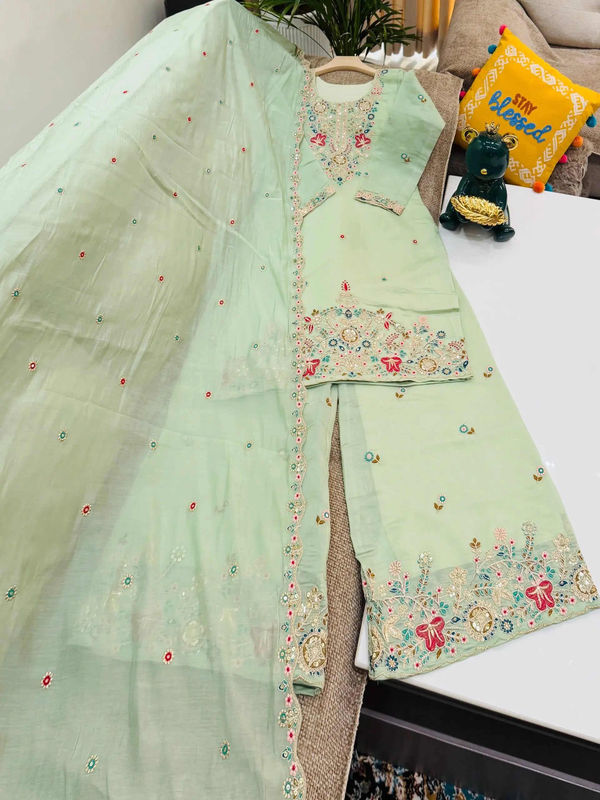 Chanderi Floral Medallion Sharara