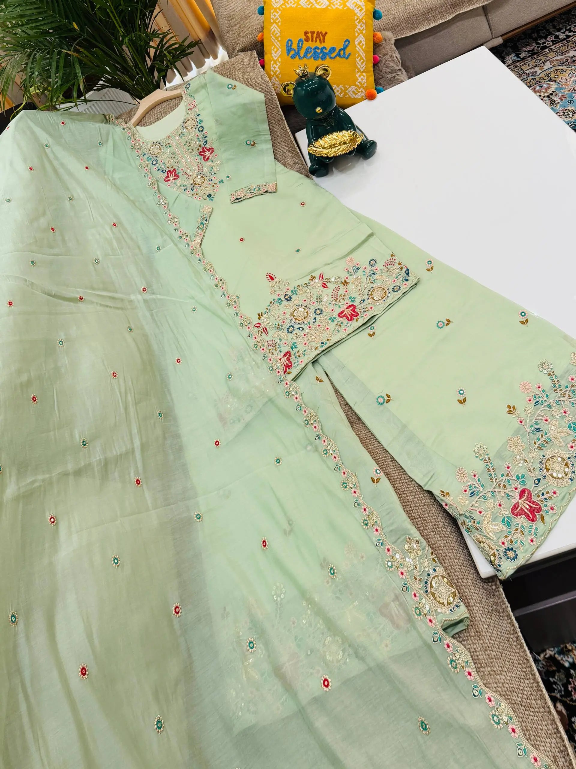 Chanderi Floral Medallion Sharara