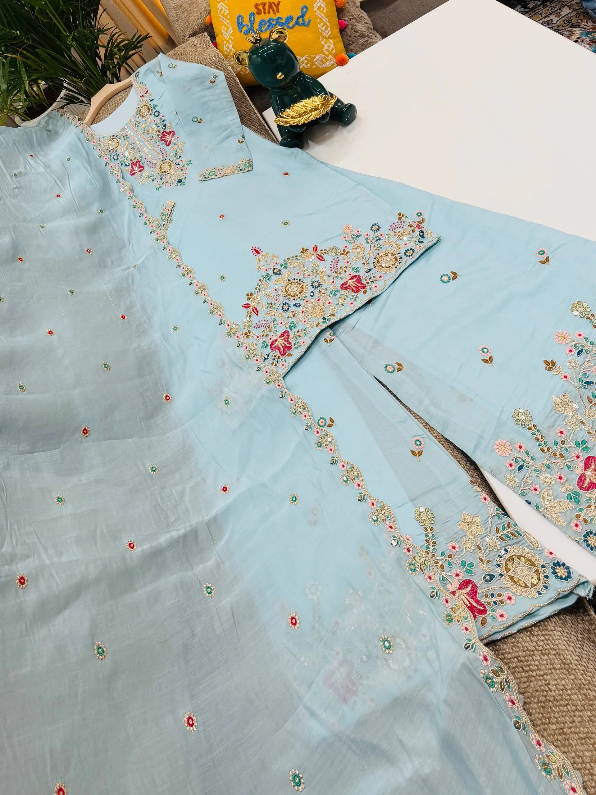 Chanderi Floral Medallion Sharara