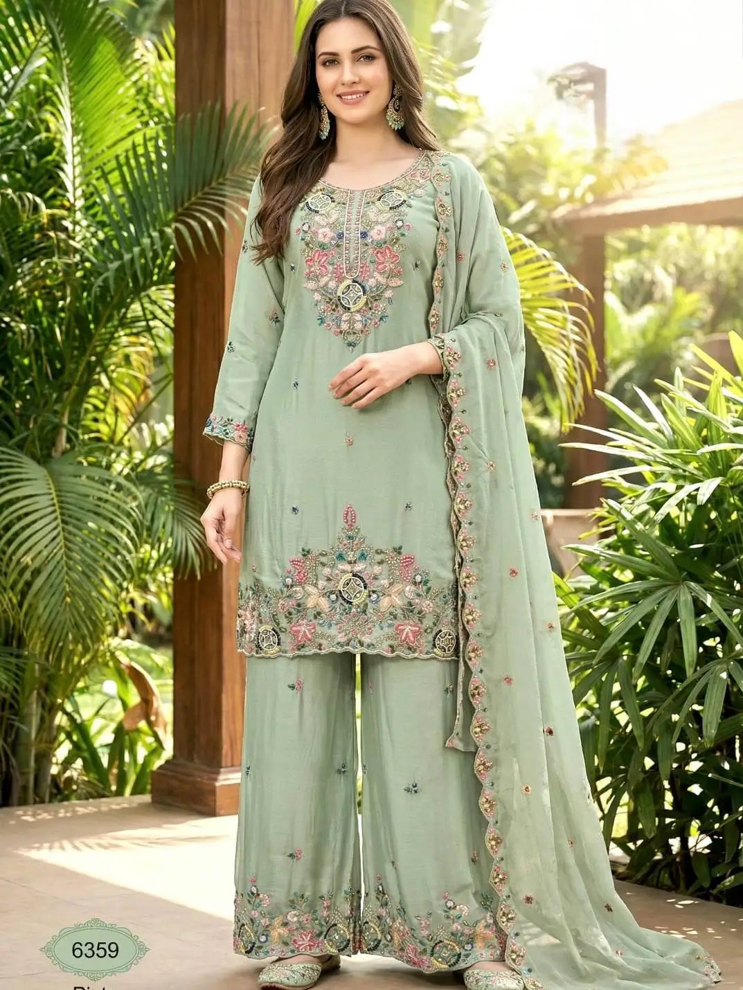 Chanderi Floral Medallion Sharara