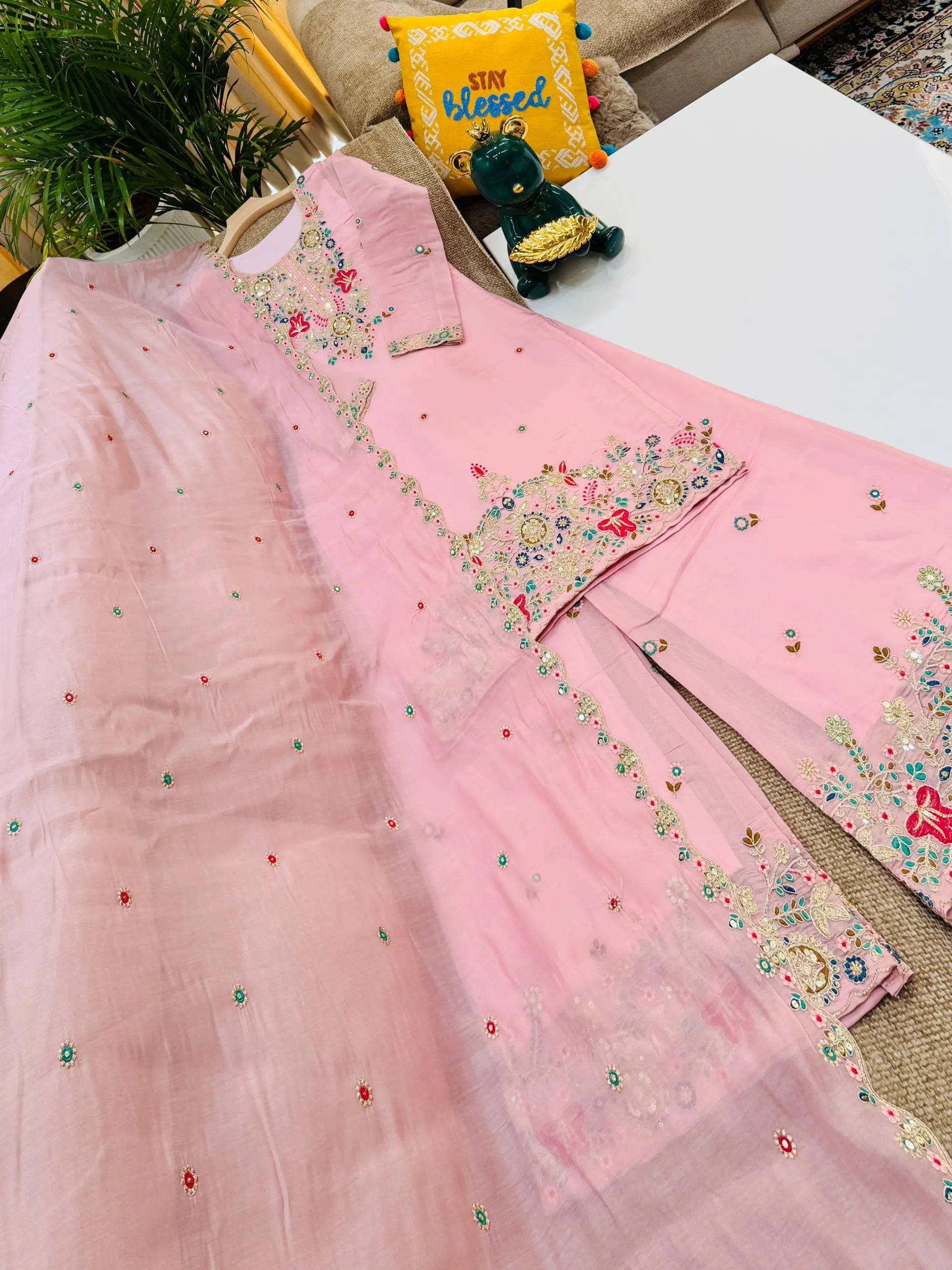Chanderi Floral Medallion Sharara