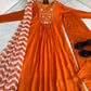 Chanderi Silk Embroidered Kurta Set with Dupatta