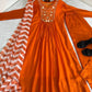 Chanderi Silk Embroidered Kurta Set with Dupatta