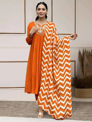 Chanderi Silk Embroidered Kurta Set with Dupatta