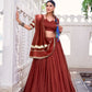 Chanderi Zari Weaving Embossed Lehenga Set