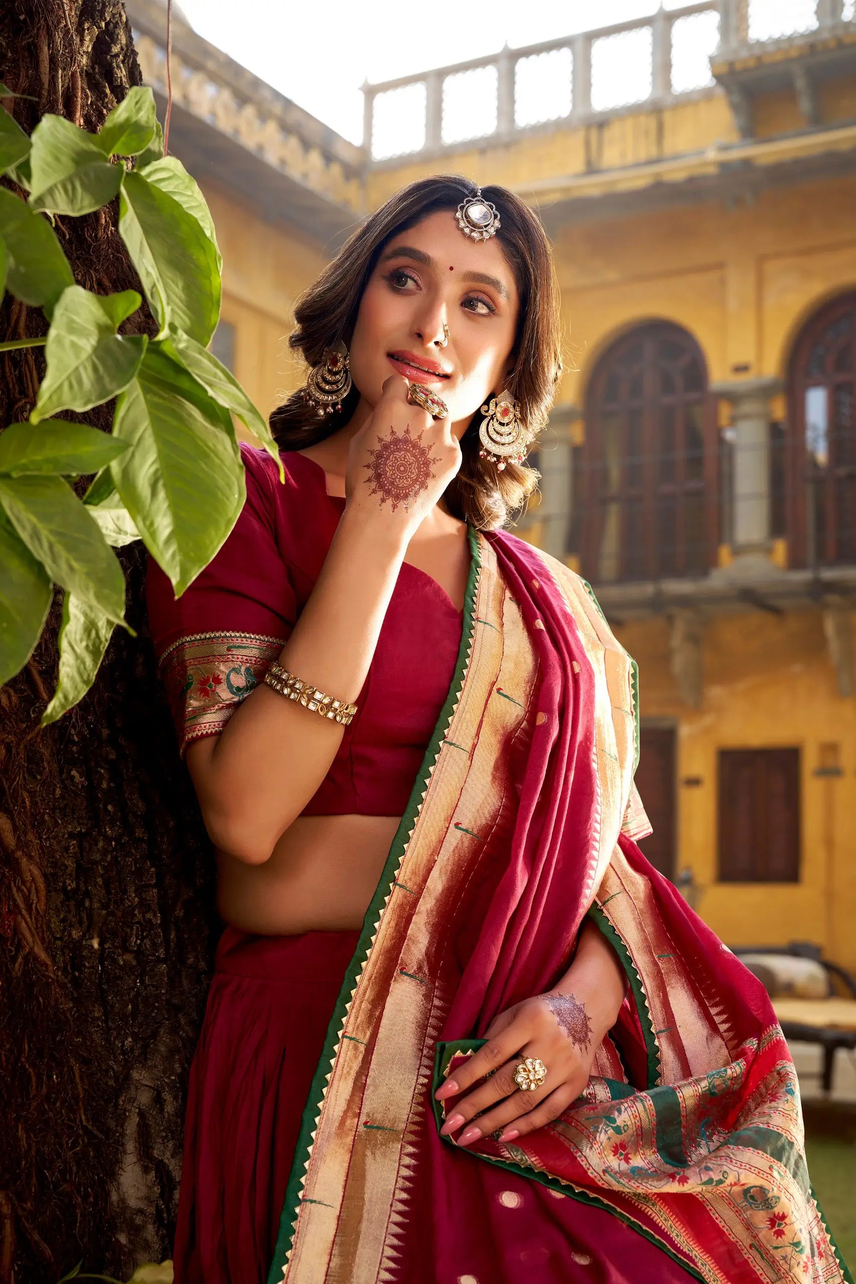 Chanderi Zari Weaving Lehenga Choli Set