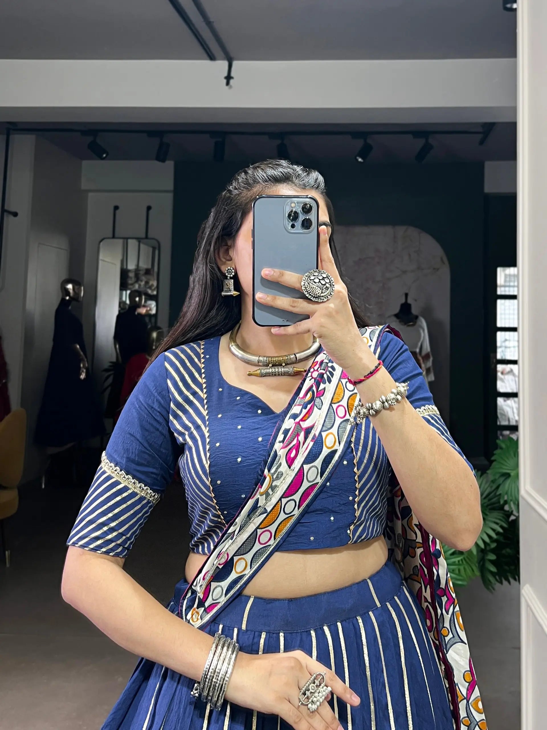 Chanderi Zari Weaving Lehenga Set