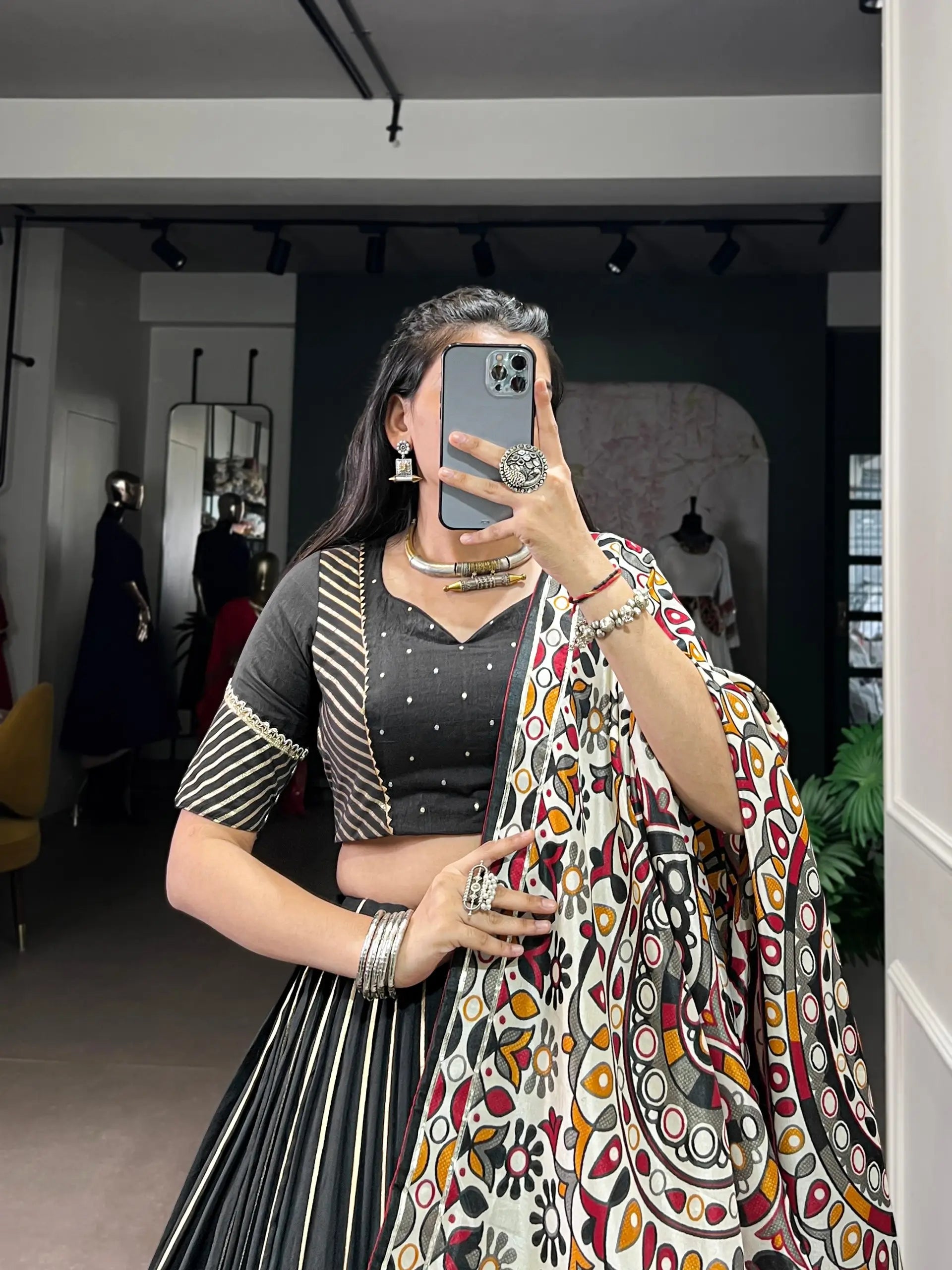 Chanderi Zari Weaving Lehenga Set