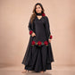 Rosette Embroidered Crepe Sharara