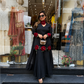 Rosette Embroidered Crepe Sharara