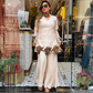 Rosette Embroidered Crepe Sharara