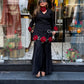 Rosette Embroidered Crepe Sharara
