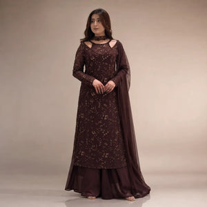 Mahogany Vine Embroidered Suit