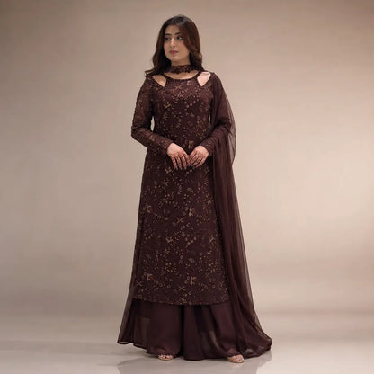 Mahogany Vine Embroidered Suit