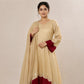 Beige Maroon Cutwork Kurta Set