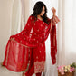 Crimson Sequin Beaded Kurta Suit