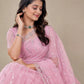Sequin Vine Embroidered Net Saree