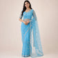 Sequin Vine Embroidered Net Saree