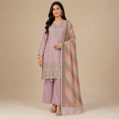 Sequin Paisley Scalloped Kurti Set