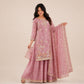 Embroidered GMY Silk Sharara Palazzo Set with Dupatta