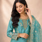 Embroidered GMY Silk Sharara Palazzo Set with Dupatta