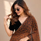 Leopard Print Georgette Saree