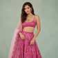 Pink Floral Sequin Lehenga Set