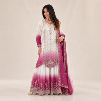 Ombre Sequin Scalloped Suit