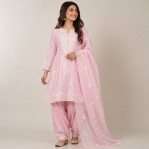 Blush Sequin Embroidered Suit Set