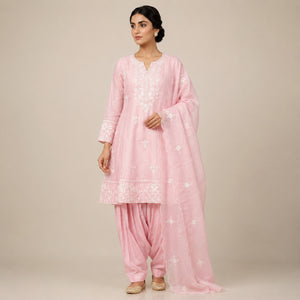 Blush Sequin Embroidered Suit Set